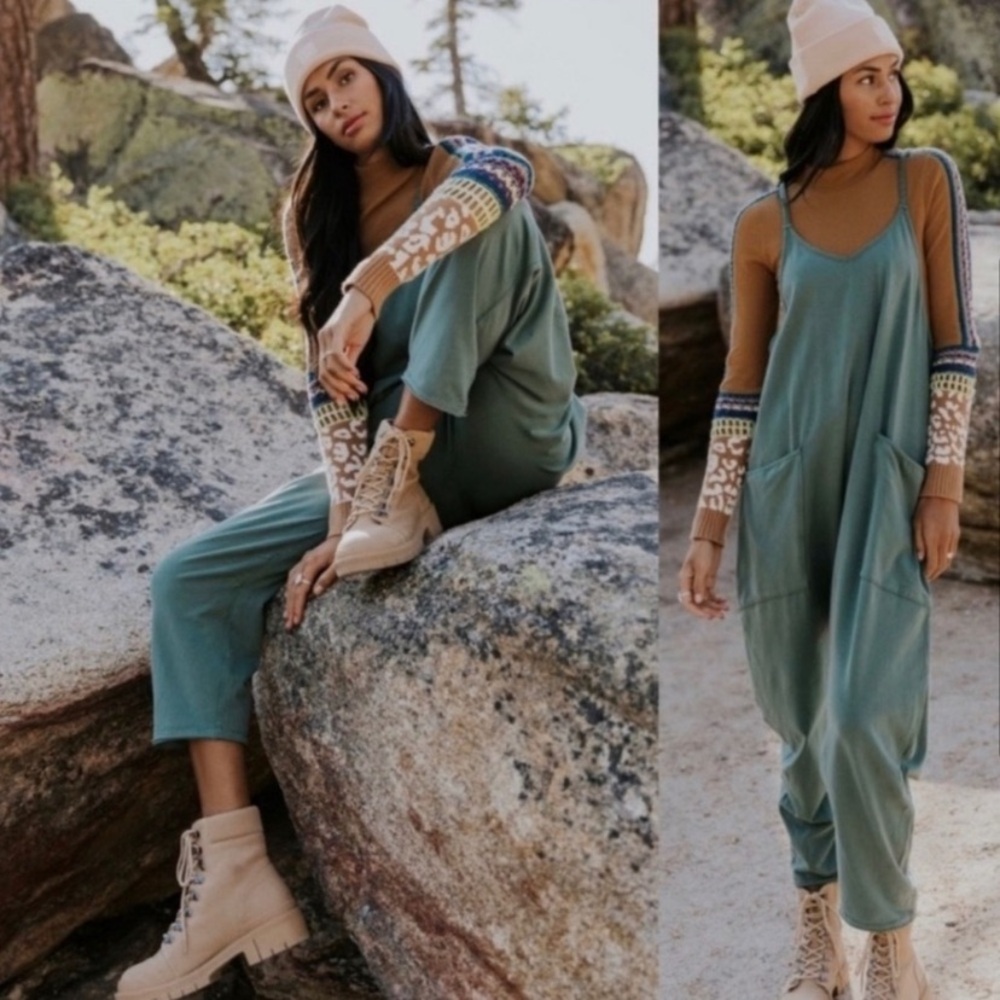 Free People movement Hot Shot Onesie in Sage green